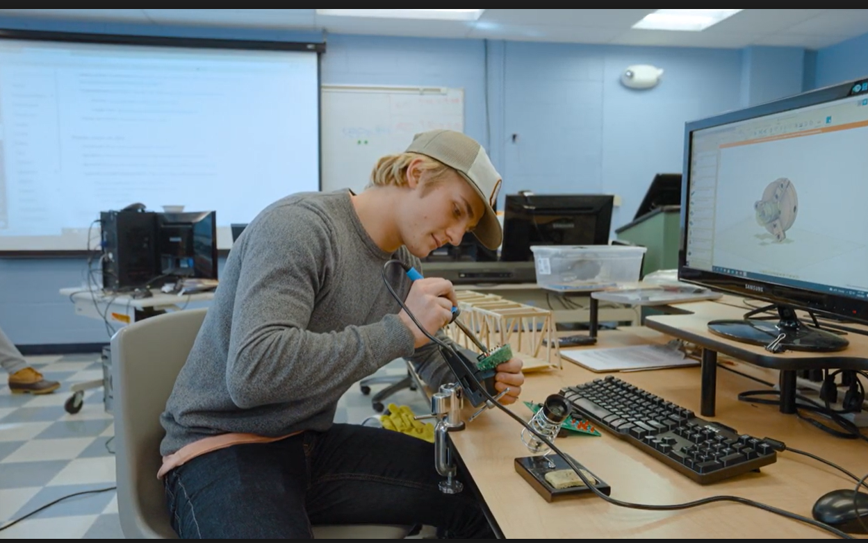 Student working in lab